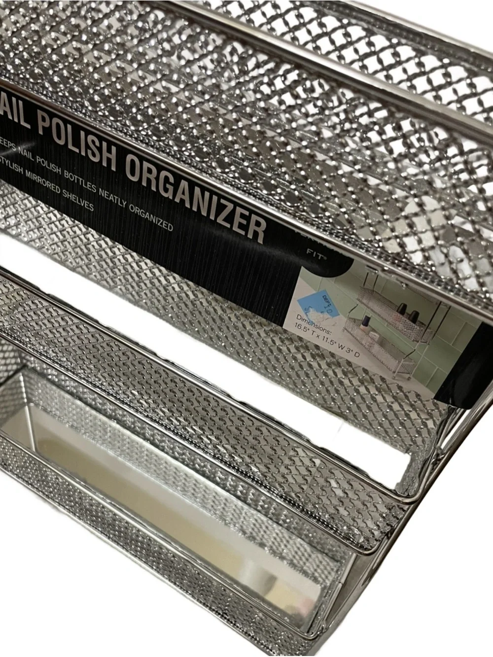 Chrome Finish Nail Polish Organizer Rack - 3 Tier (NWT)
